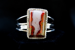 Red Agate with White Quartz with Sterling Silver
