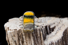 Bumble Bee Jasper set in custom Sterling Silver Bracelet.